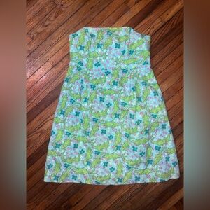 Lilly Pulitzer Alligator Print Strapless Dress Size 4